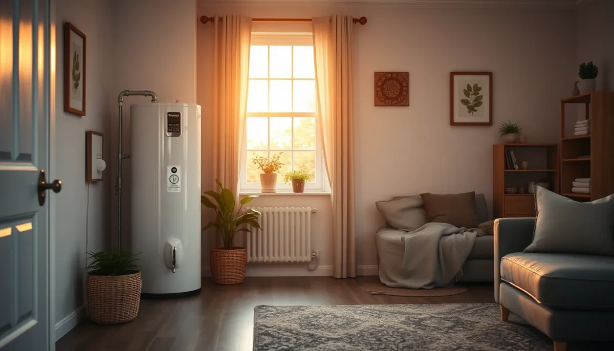 Chauffe-eau thermodynamique installé dans une maison familiale moderne