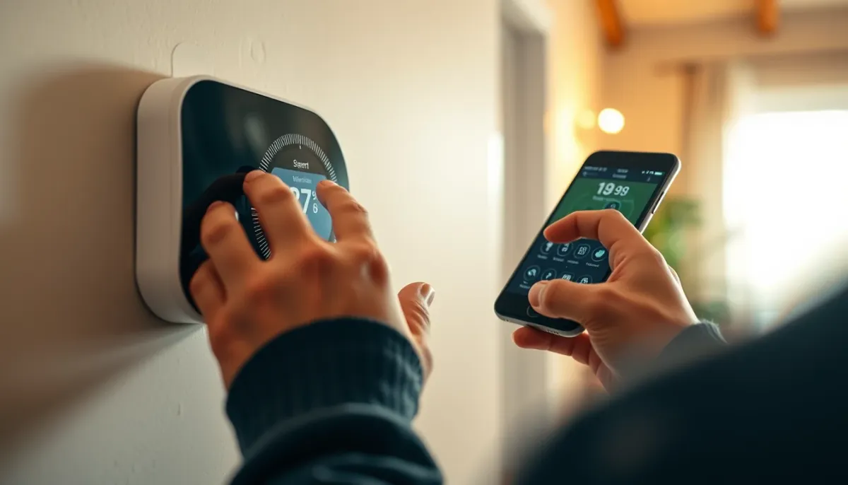 Utilisateur pilotant un chauffe-eau thermodynamique via une application smartphone