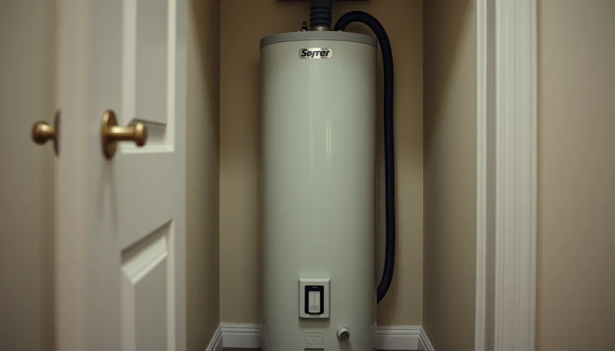 Local technique exigu avec un chauffe-eau thermodynamique compact