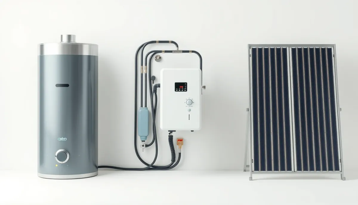 Comparatif visuel entre chauffe-eau thermodynamique, cumulus électrique et chauffe-eau solaire