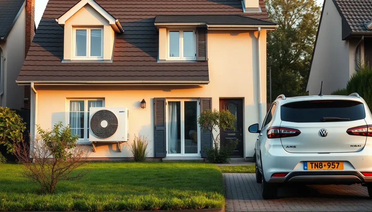 Maison familiale en zone pavillonnaire équipée d'une pompe à chaleur air/eau adaptée à ses besoins