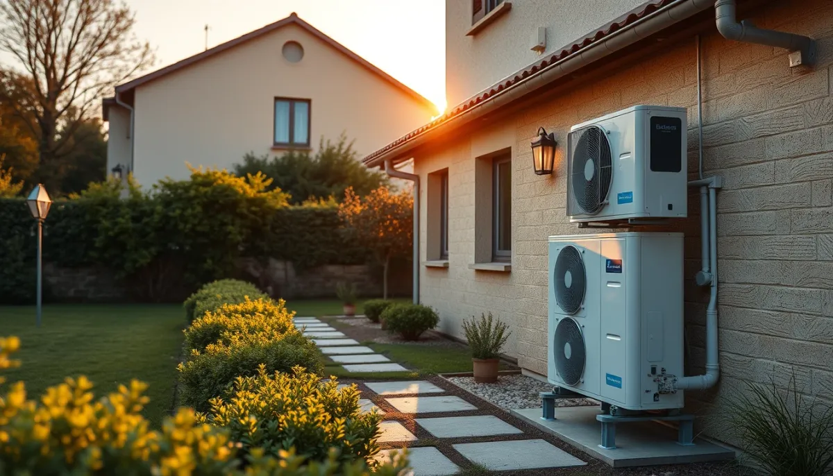 Unité extérieure d'une pompe à chaleur air/air installée sur la façade d'une maison en Haute-Garonne