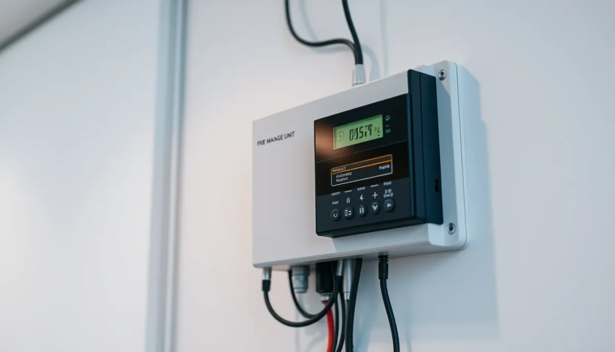 Gestionnaire d'énergie mural avec écran digital et câblage électrique