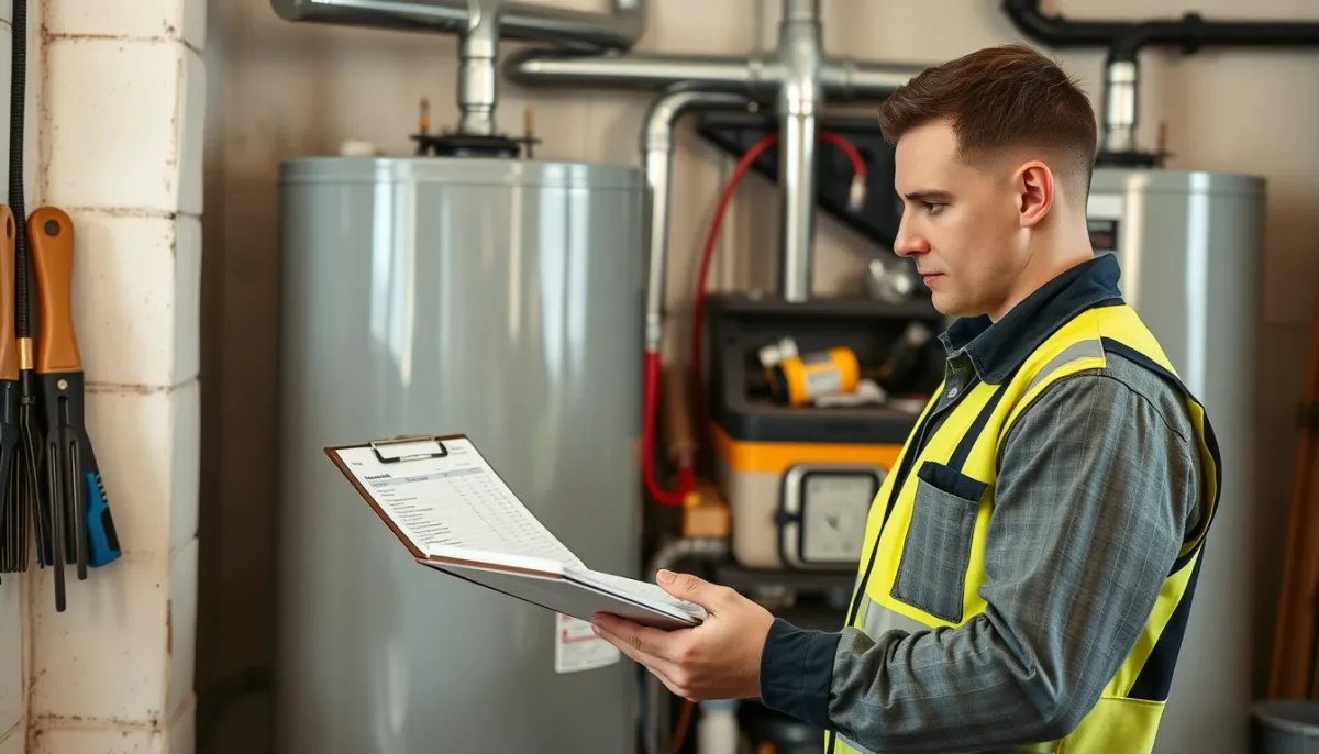 Devis de réparation d'un chauffe-eau thermodynamique examiné par un technicien