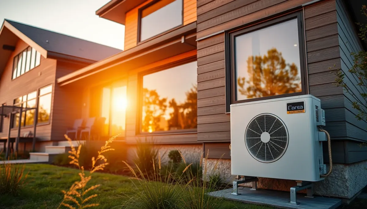 Maison équipée d'une pompe à chaleur air/air en extérieur