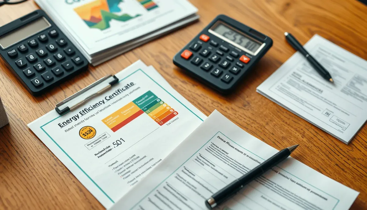 Documents administratifs et calculatrice pour les aides à l'isolation